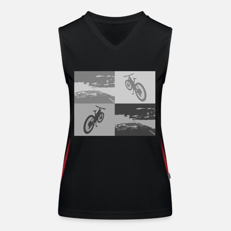 MTB Pop Art grey Funktionelles Kontrast-Tank Top für Frauen