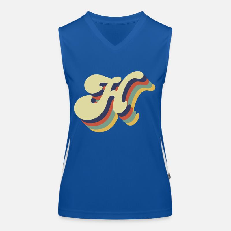 Retro-Buchstabe H Funktionelles Kontrast-Tank Top für Frauen