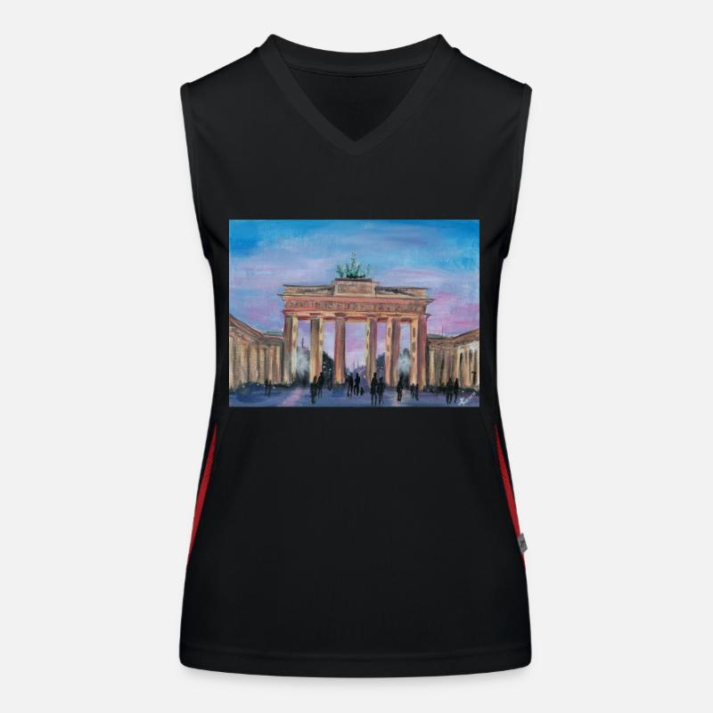 Brandenburger Tor Funktionelles Kontrast-Tank Top für Frauen