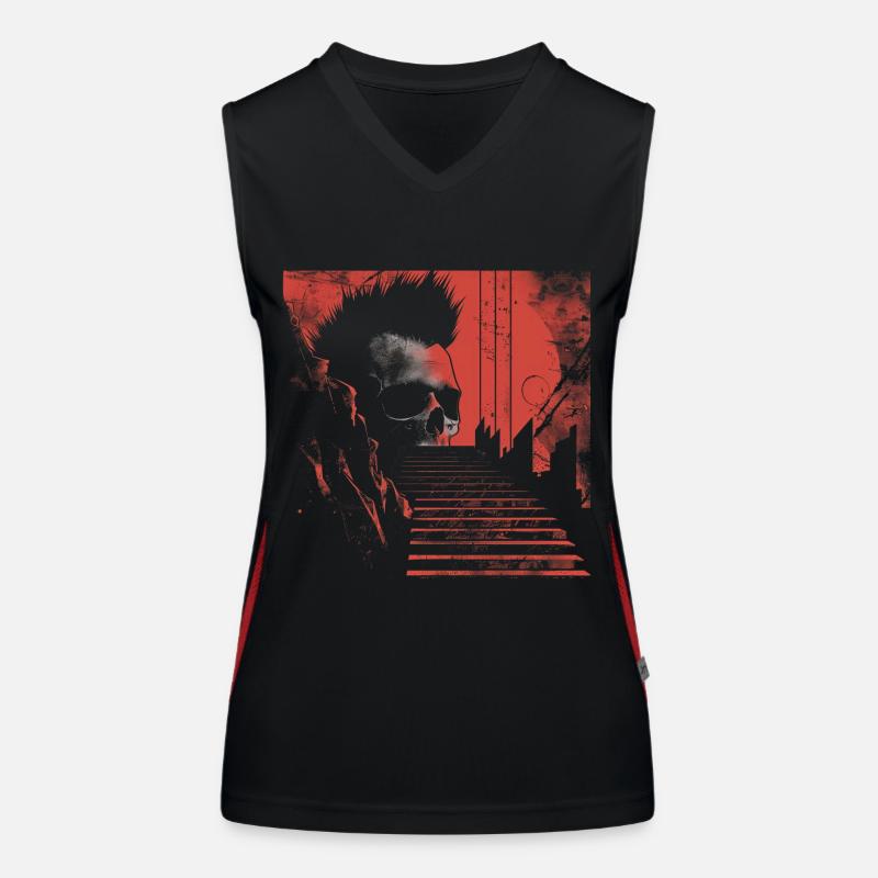 Punk Rock Skull Explosion Tee Women's Functional Contrast Tank Top