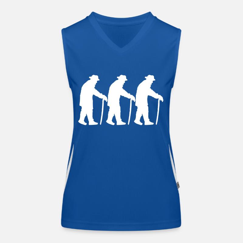 Drei Opas Rentner Alter Männer Team Silhouette Funktionelles Kontrast-Tank Top für Frauen