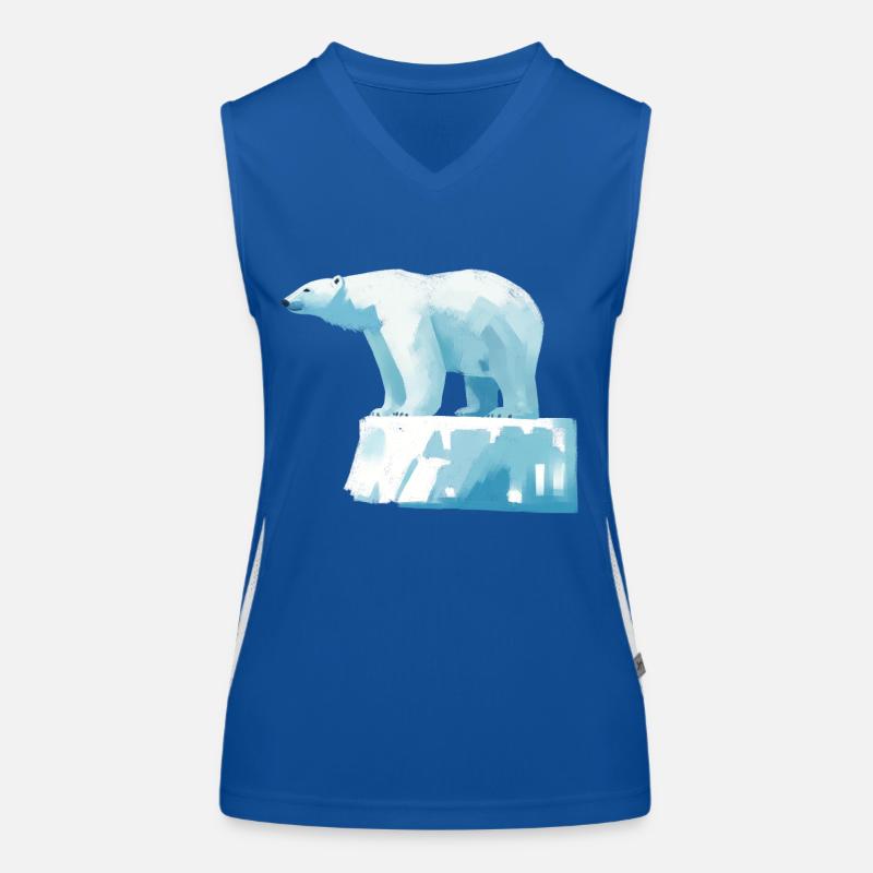 Eisbär auf Eisscholle Funktionelles Kontrast-Tank Top für Frauen