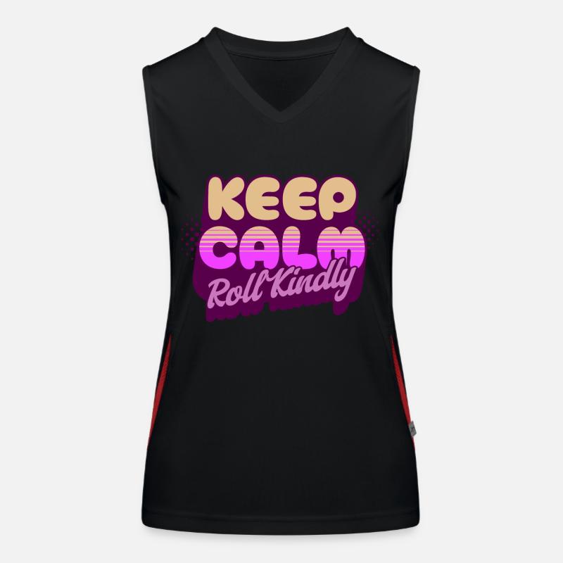Keep Calm Roll Kindly Women's Functional Contrast Tank Top