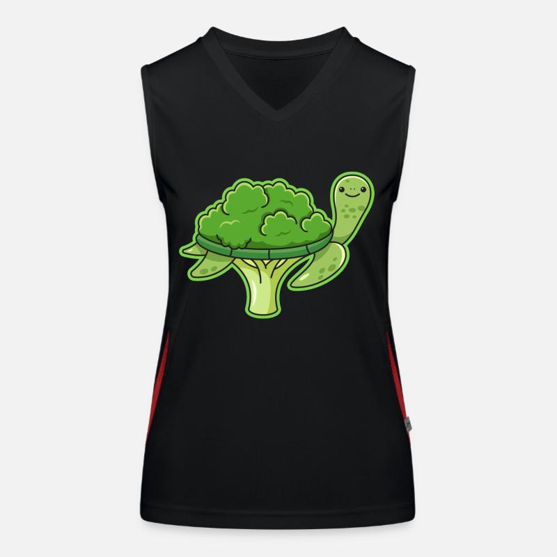 Turtle Broccoli Design for Women's Functional Contrast Tank Top