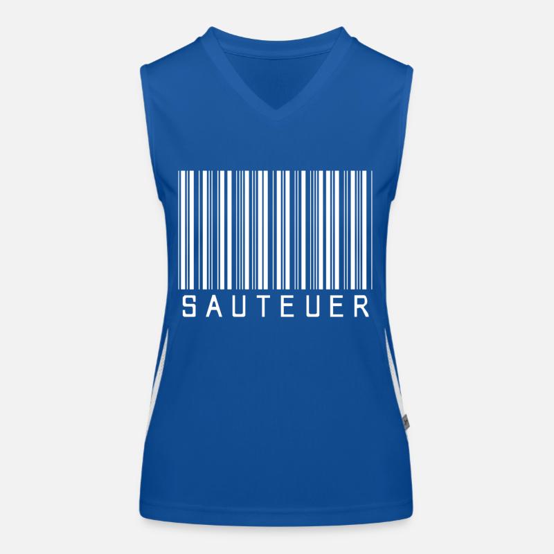 Code-barres « SAUTEUER » blanc Débardeur respirant contrasté Femme