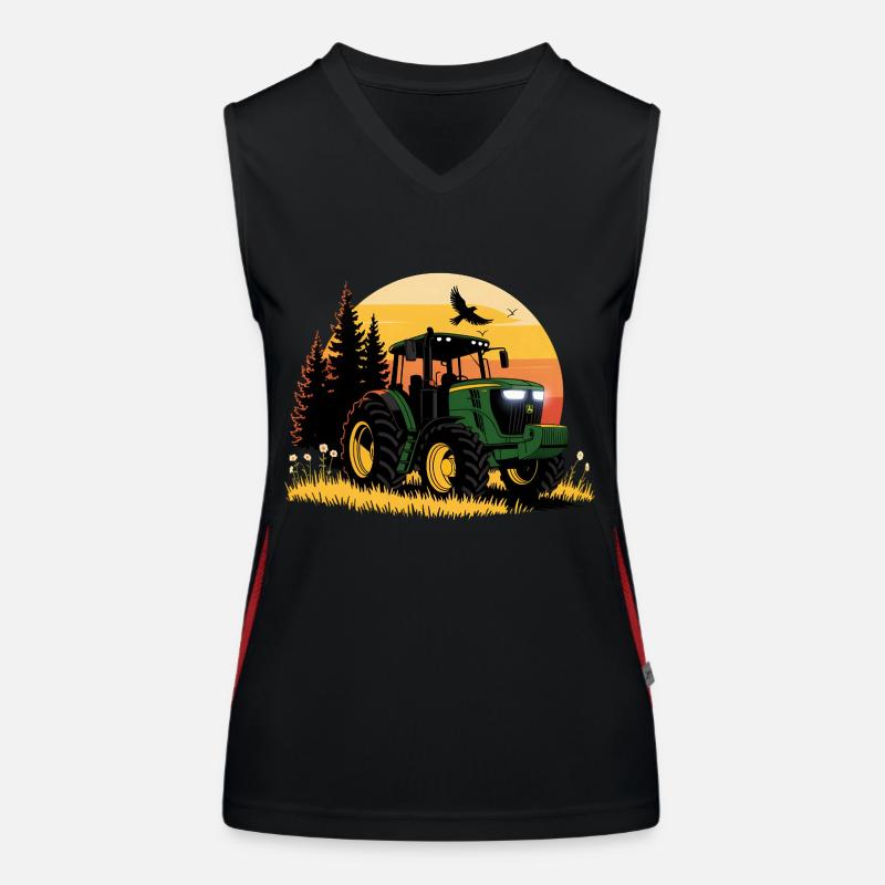 Tractor - Tug - Farmer Women's Functional Contrast Tank Top