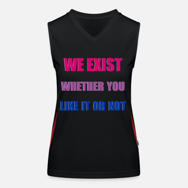 We Exist - Drapeau bisexuel Débardeur respirant contrasté Femme