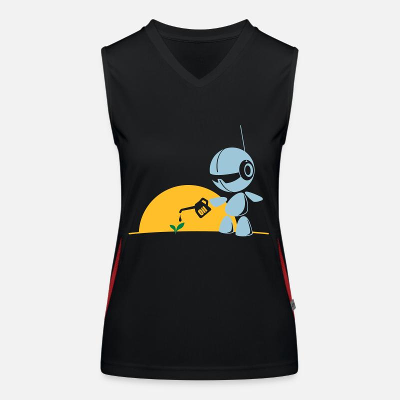 robot flower Women's Functional Contrast Tank Top