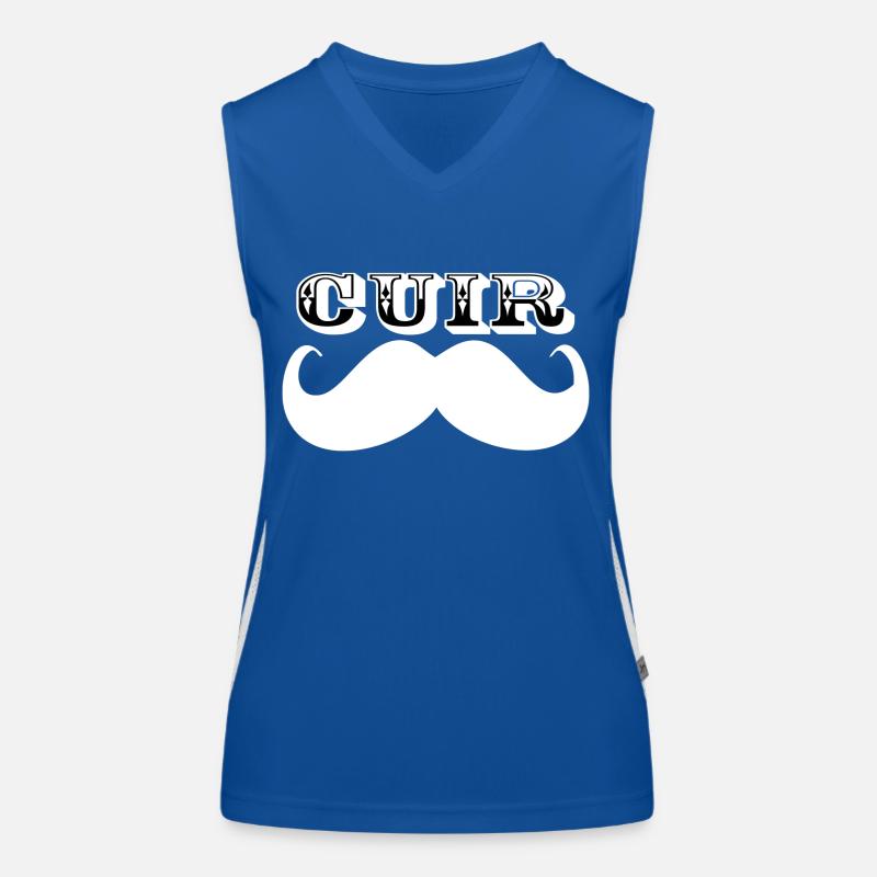 Cuir Moustache - Logo Blanc Débardeur respirant contrasté Femme