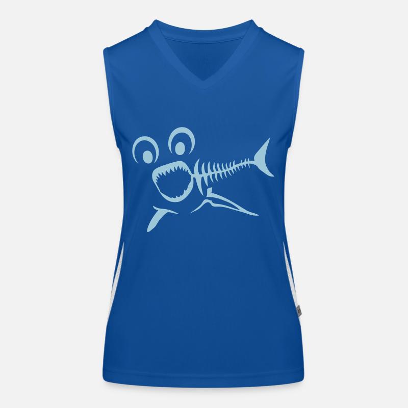 fish fish bone ridge Fischgräte requi Women's Functional Contrast Tank Top