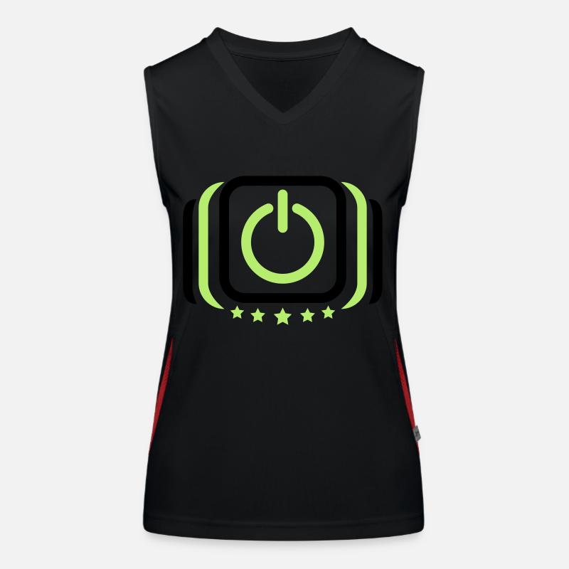 Power on off on off switch Women's Functional Contrast Tank Top