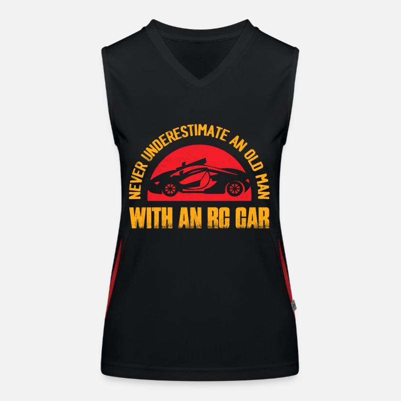 Never Underestimate An Old Man With An RC Car Mode Funktionelles Kontrast-Tank Top für Frauen