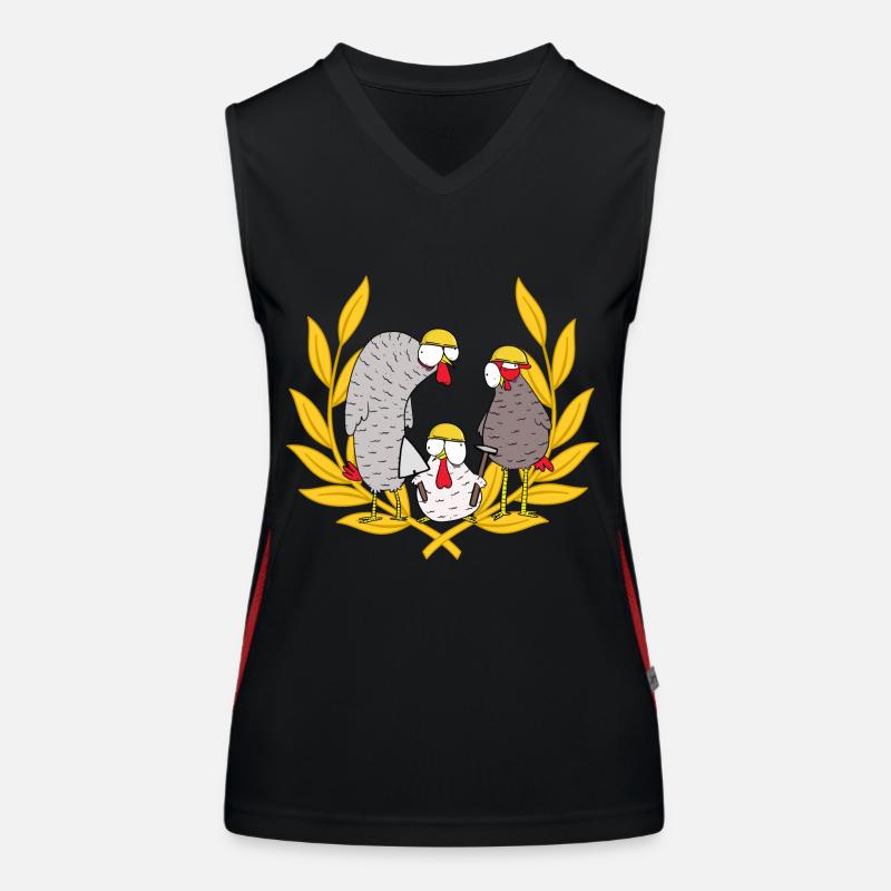 Construction Site Builder Deployment Team Mason Chickens Job Débardeur respirant contrasté Femme