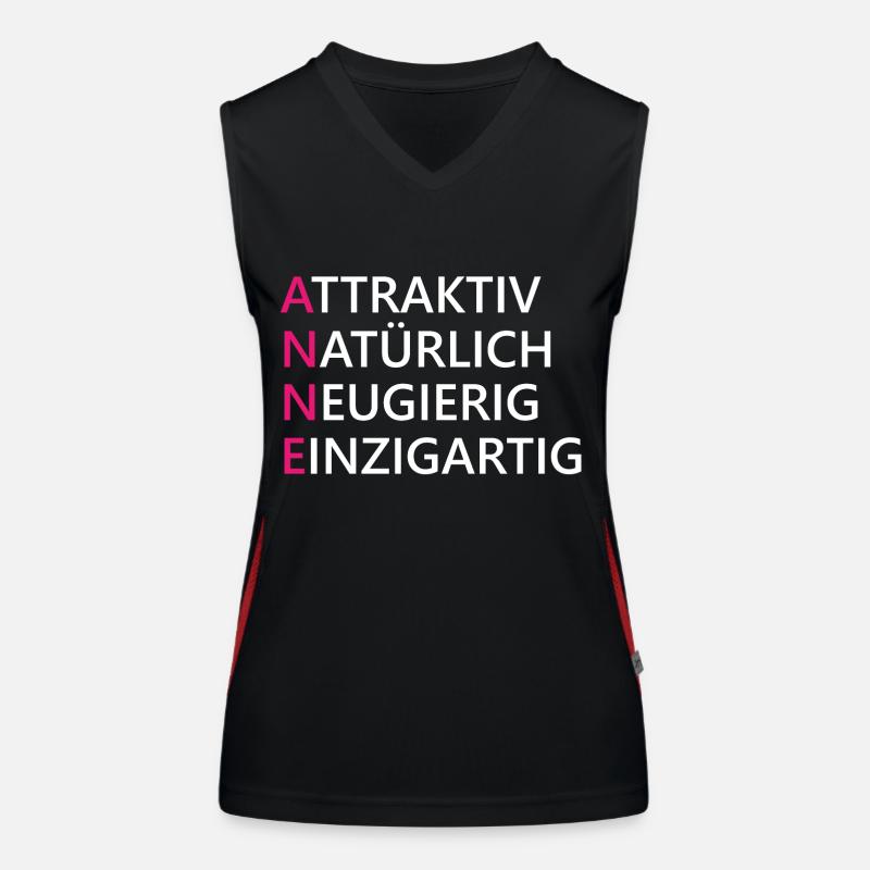 Anne Name Geschenk Funktionelles Kontrast-Tank Top für Frauen