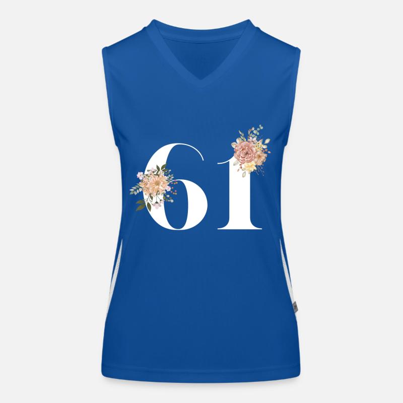 61e anniversaire fleuris (Cadeau de 61 ans) Débardeur respirant contrasté Femme
