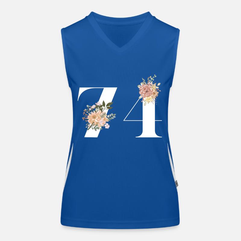 74e anniversaire fleuris (Cadeau de 74 ans) Débardeur respirant contrasté Femme