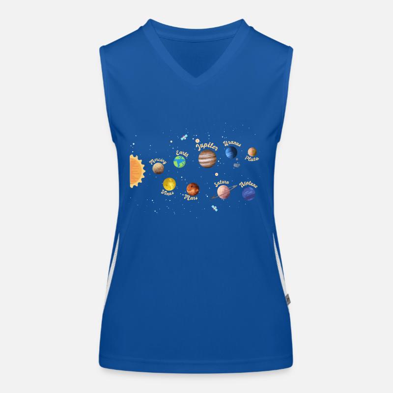 Solar System Planets Kids Knowledge Outer Space Women's Functional Contrast Tank Top