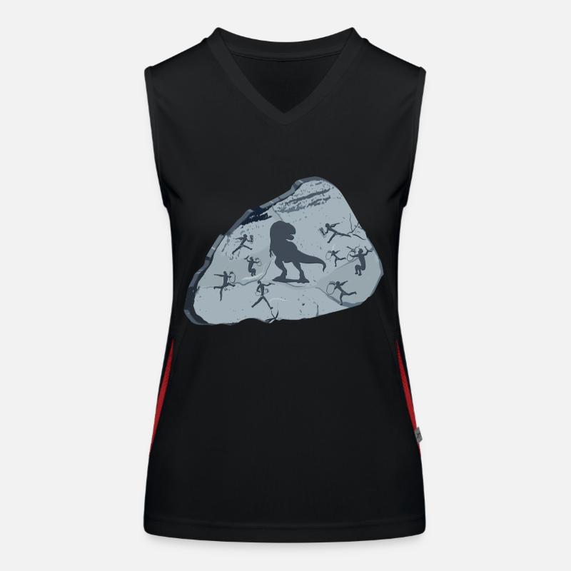Dino Steinzeit Funktionelles Kontrast-Tank Top für Frauen