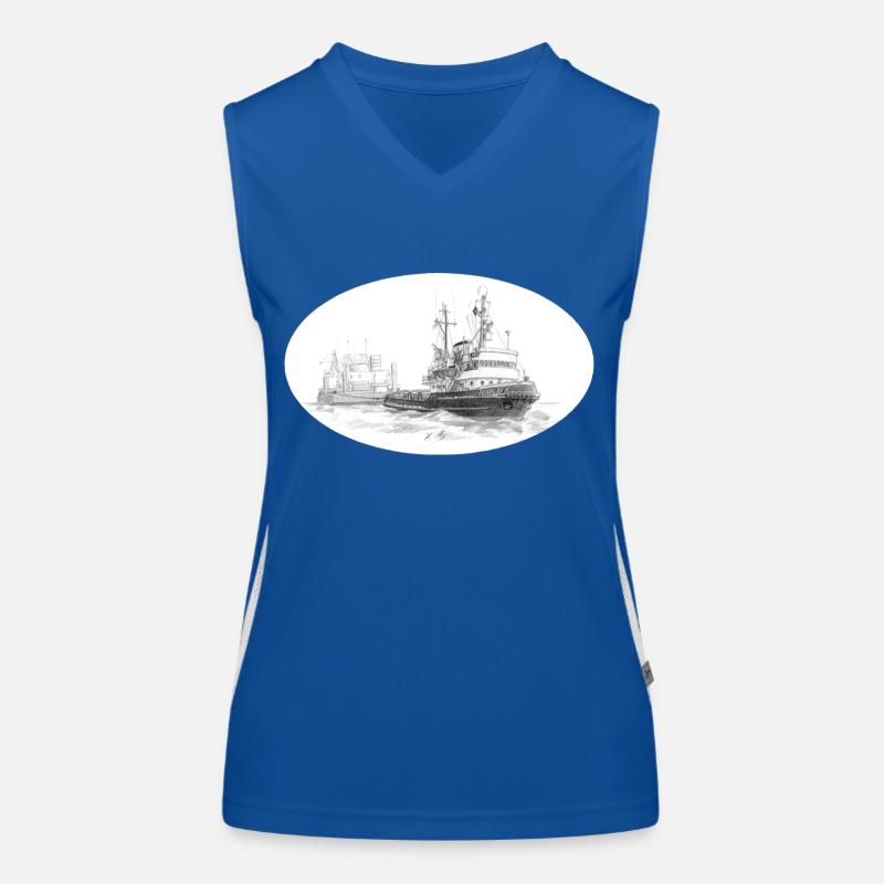 Sea tug with trailer Women's Functional Contrast Tank Top