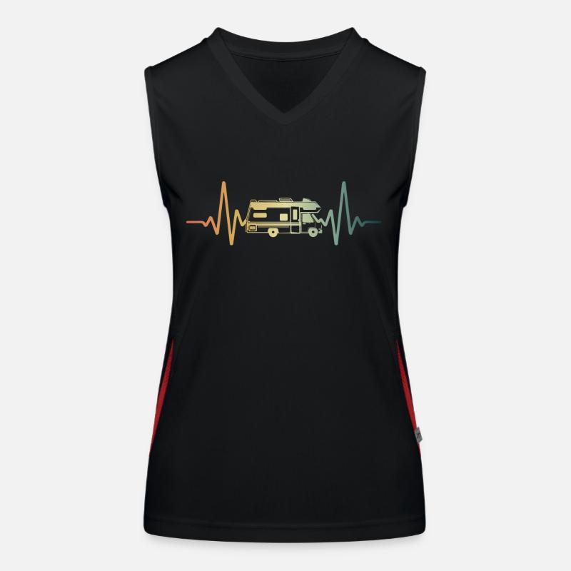 Heartbeat Panel Van Motorhome Women's Functional Contrast Tank Top