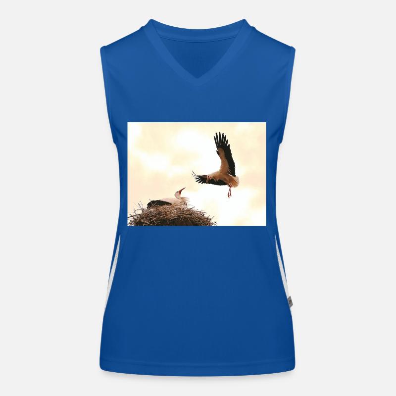 Störche Funktionelles Kontrast-Tank Top für Frauen