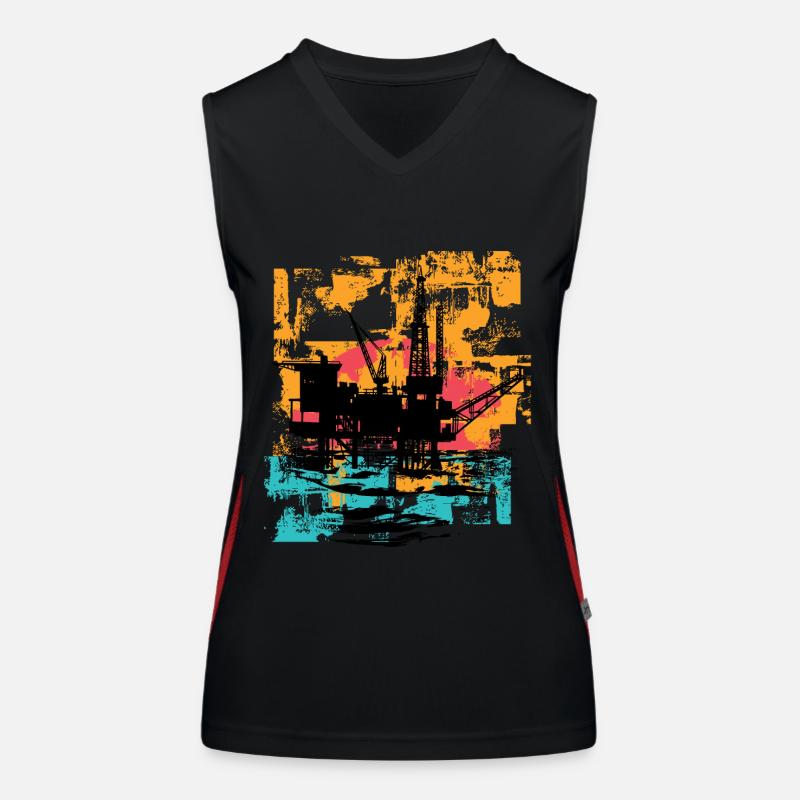 Bohrinsel Arbeiter Funktionelles Kontrast-Tank Top für Frauen