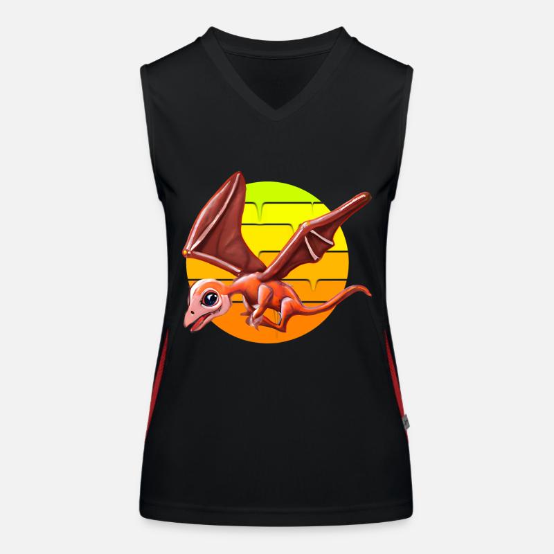 Flying Pterodactyl Women's Functional Contrast Tank Top