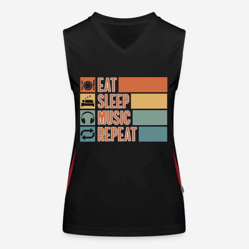 Dj Kopfhörer Lieder Funktionelles Kontrast-Tank Top für Frauen