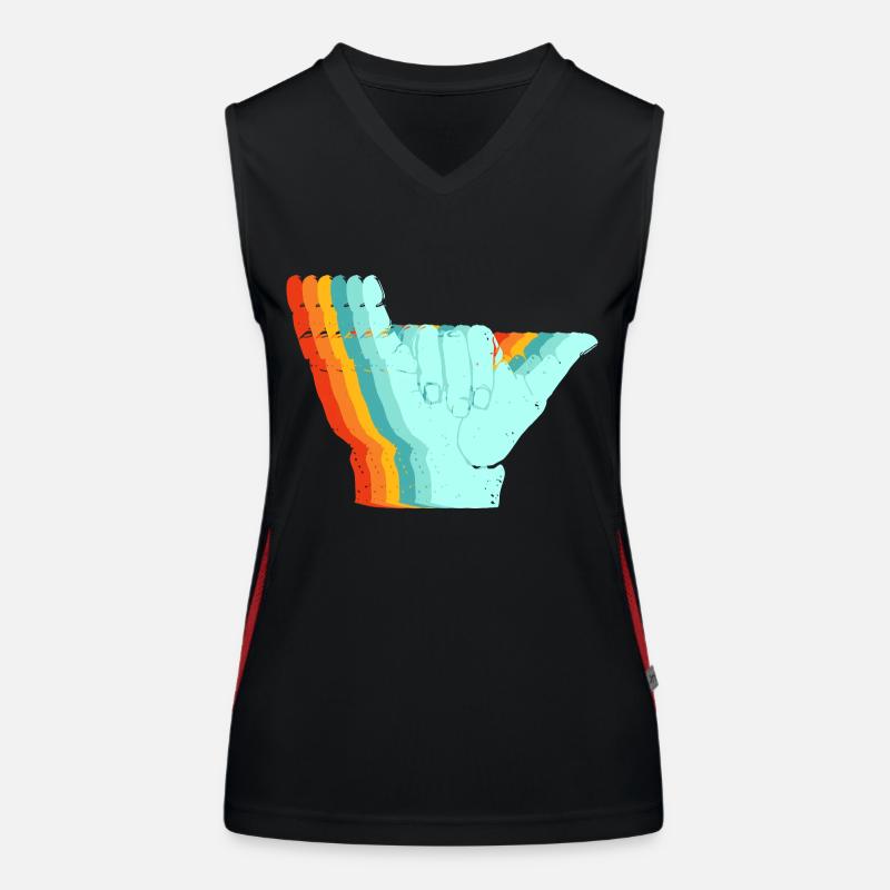 Surf-Retro-Schild Funktionelles Kontrast-Tank Top für Frauen