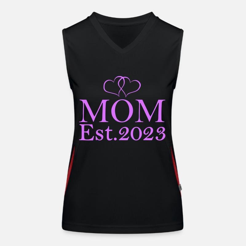 Mom Est 2023 Women's Functional Contrast Tank Top