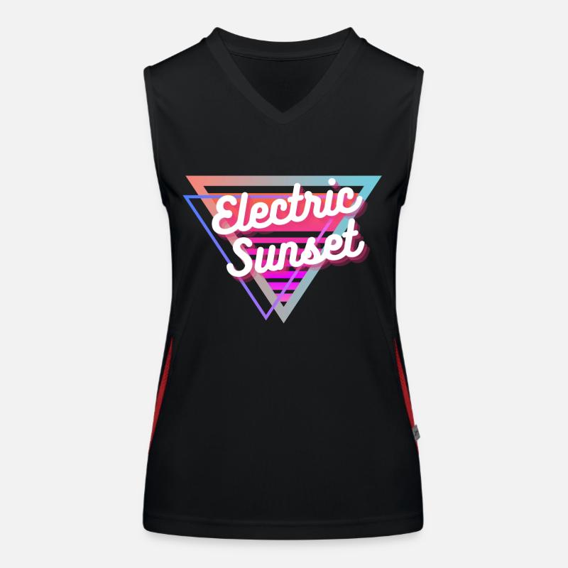 Coucher de soleil électrique Débardeur respirant contrasté Femme