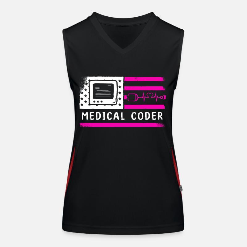 Spécialiste du codage de codeur médical Débardeur respirant contrasté Femme