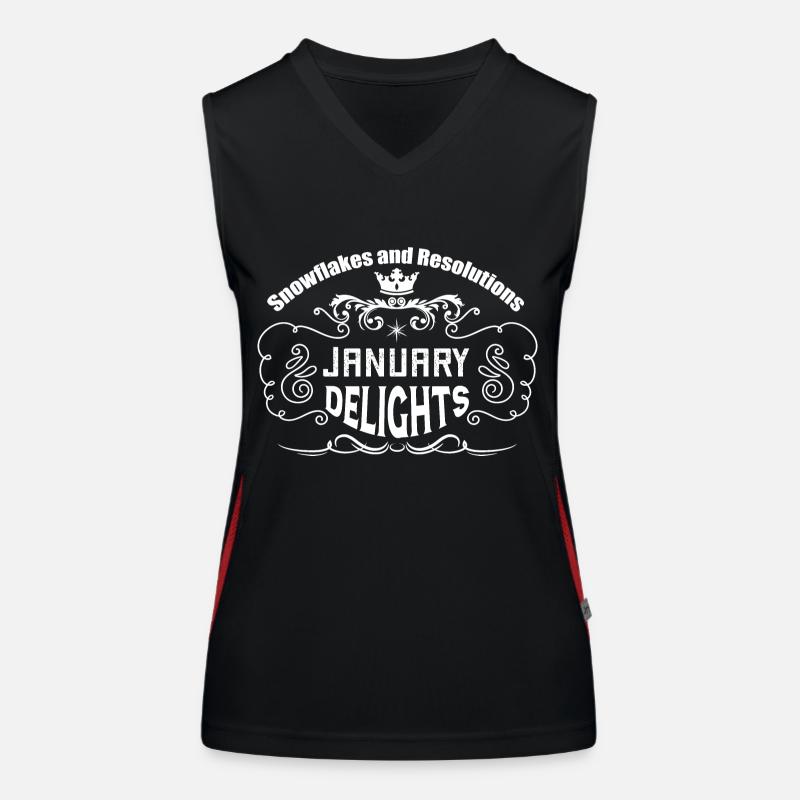 Snowflakes and Resolutions: January Delights. Women's Functional Contrast Tank Top