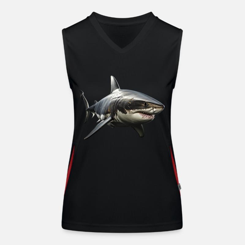 Weisser Hai Funktionelles Kontrast-Tank Top für Frauen