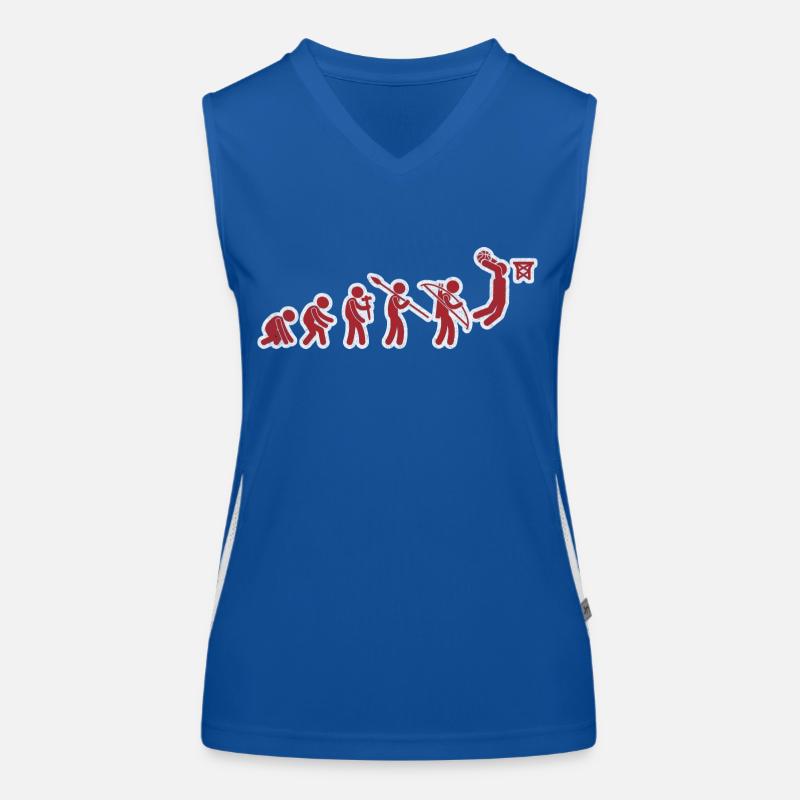 Evolution Basket-ball Rouge Blanc Grunge Débardeur respirant contrasté Femme