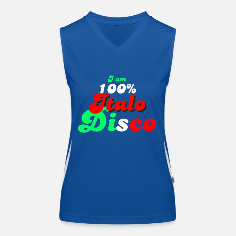 Ich bin 100% Italo Disco Hemd Funktionelles Kontrast-Tank Top für Frauen