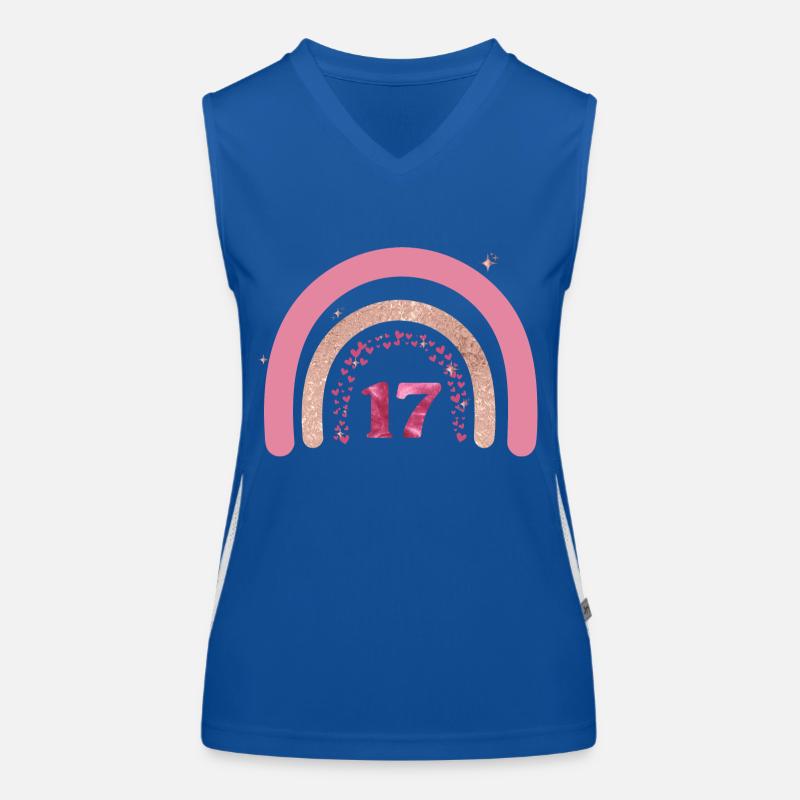 17th Birthday Rainbow Rose Women's Functional Contrast Tank Top