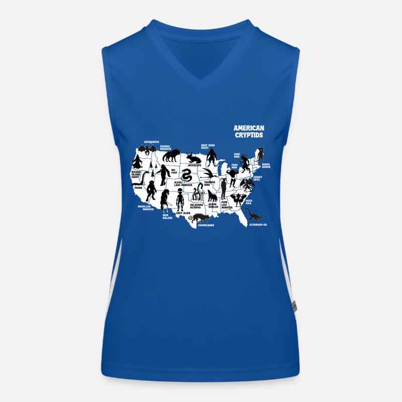 Kryptid Karte der USA Funktionelles Kontrast-Tank Top für Frauen
