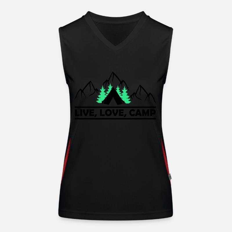 Live Love Camp Funktionelles Kontrast-Tank Top für Frauen