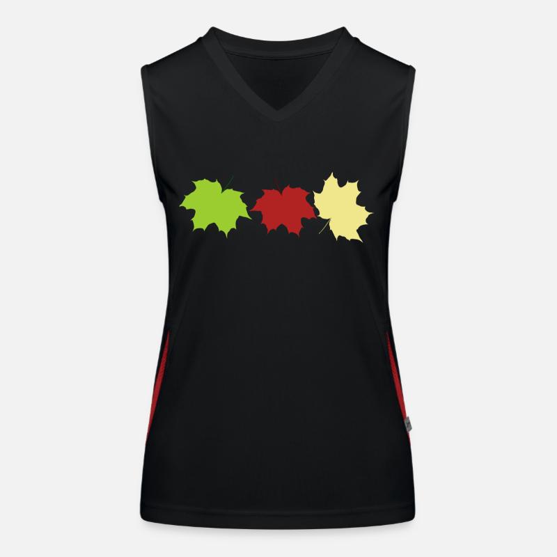 autumn leaves Women's Functional Contrast Tank Top