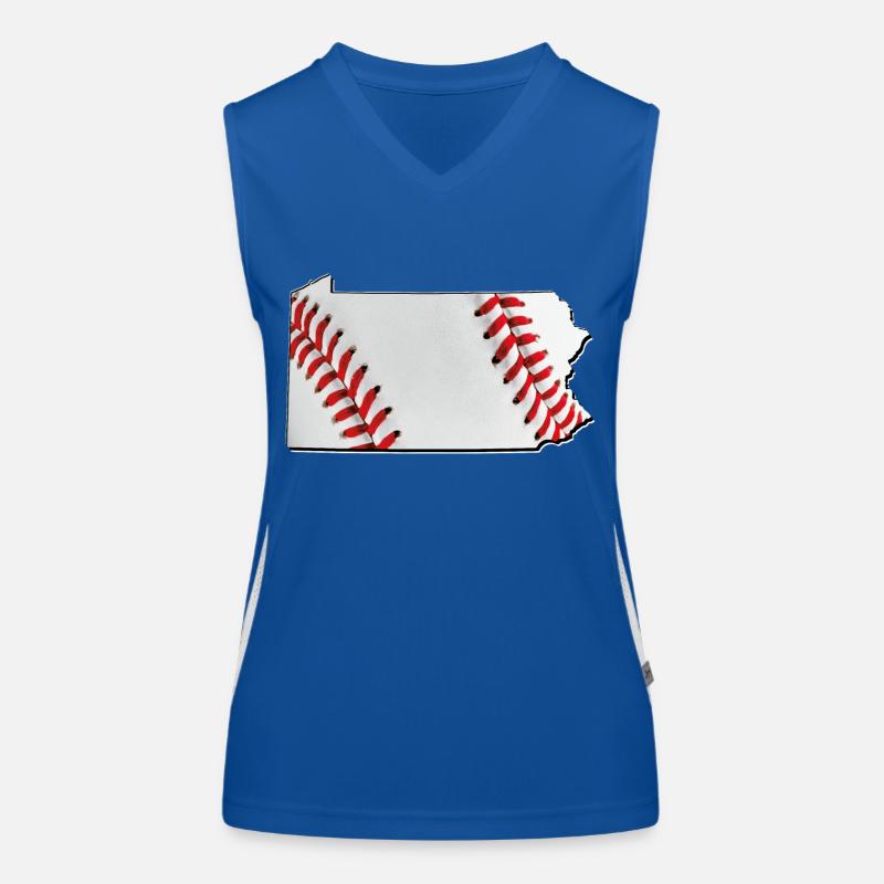 Carte du baseball dans l’État de Pennsylvanie Débardeur respirant contrasté Femme