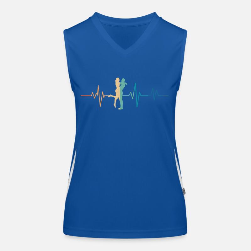 Retro Herzschlag Paar Funktionelles Kontrast-Tank Top für Frauen
