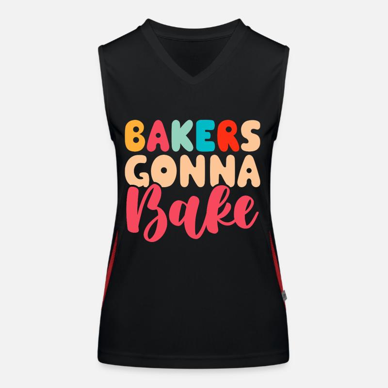 Backen Bäcker Bäckerei Funktionelles Kontrast-Tank Top für Frauen