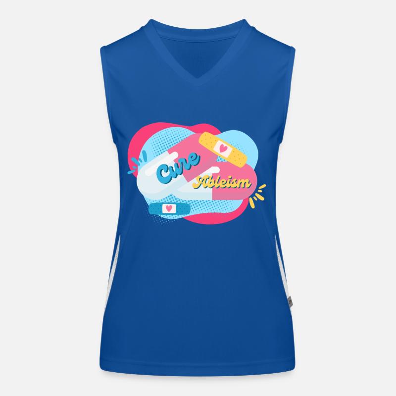 Cure Ableism Colorful Background Pills Patch Women's Functional Contrast Tank Top