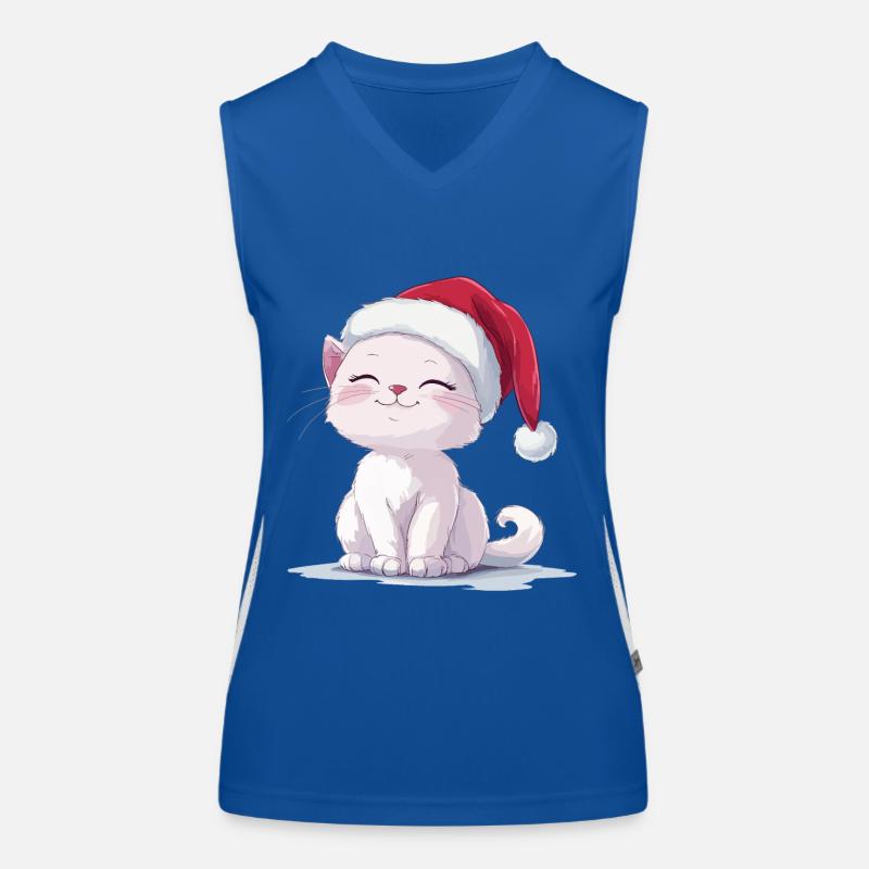 Chat Noël Noël Chat Mignon Joyeux Catmas Débardeur respirant contrasté Femme