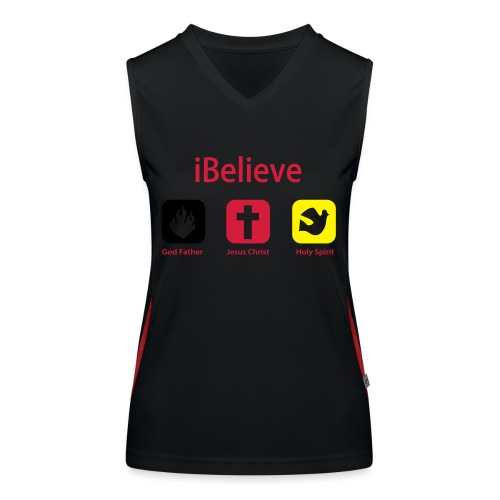 iBelieve - Jesus Shirt (UK) - Funktionelles Kontrast-Tank Top für Frauen