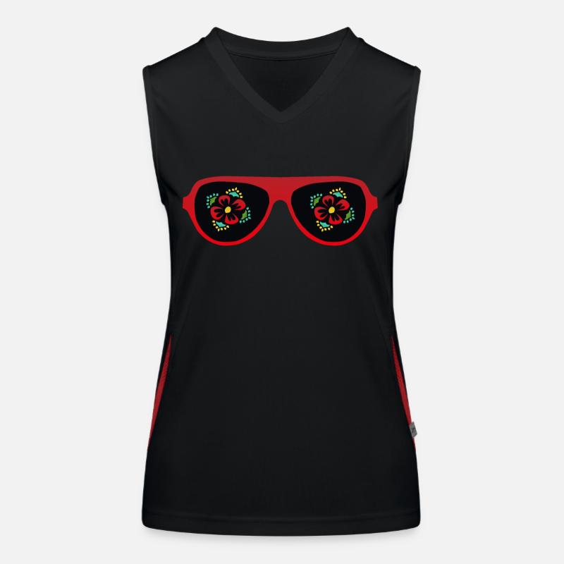 Sonnenbrille Blumenruhe Funktionelles Kontrast-Tank Top für Frauen