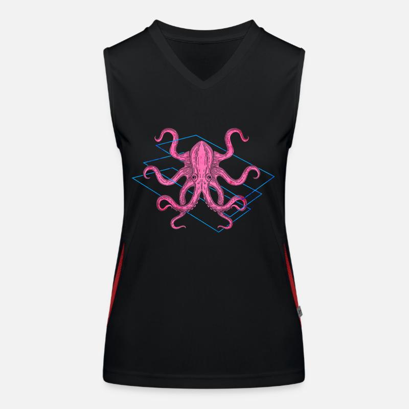 Farbiger Oktopus Funktionelles Kontrast-Tank Top für Frauen