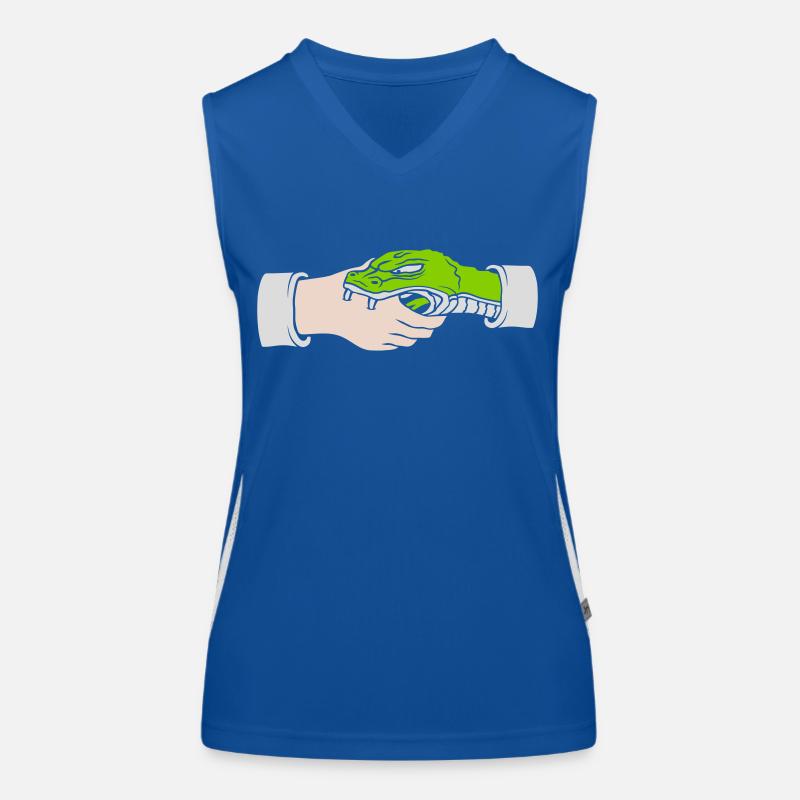 Greeting Handshake Snake Bites Women's Functional Contrast Tank Top