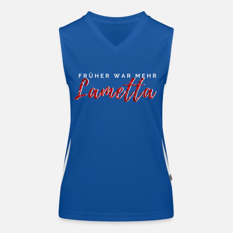 Weihnachtspullover - Früher war mehr Lametta Funktionelles Kontrast-Tank Top für Frauen
